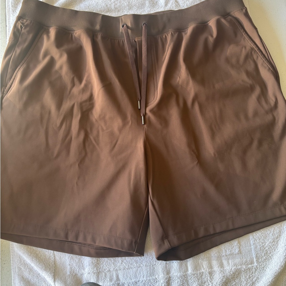 CRZ Yoga Men's Brown Performance Drawstring Shorts